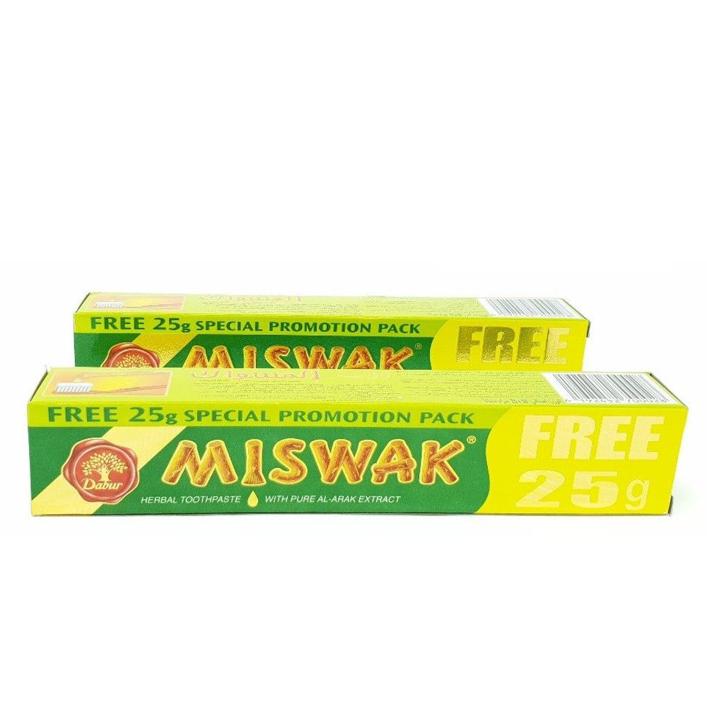 Lot de 2 Dentifrices Miswak  Dabur Sans Fluor Siwak arak brosse à dent Réduc. -5%