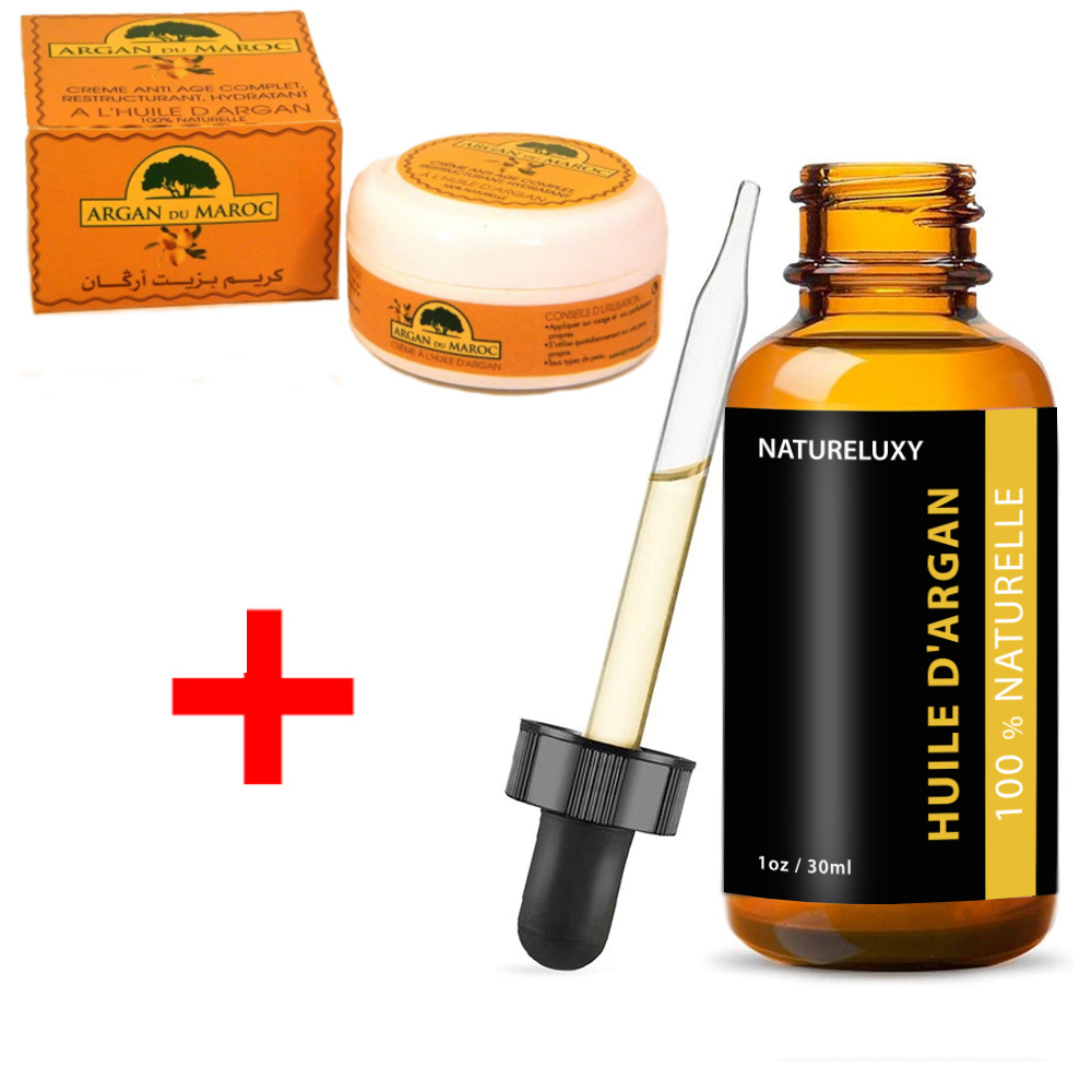 Pack Huile d'Argan 30mL Pipette + Crème à l'Huile d'Argan