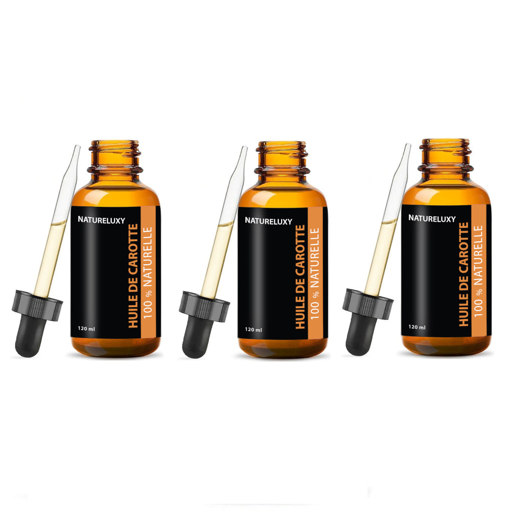 3 Huile de Carotte 100mL pipette 100% Naturelle -10%
