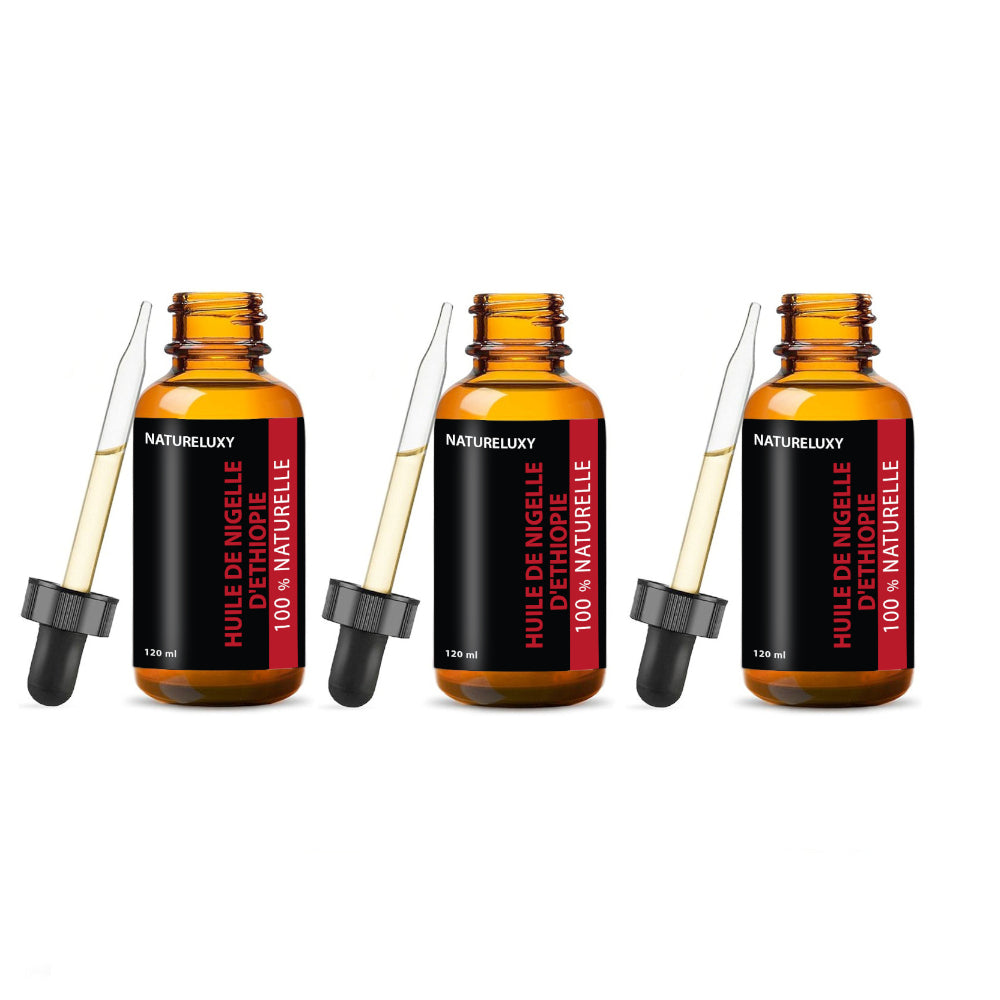 3 Huile de Nigelle d'éthiopie 100mL pipette 100% naturelle -10%