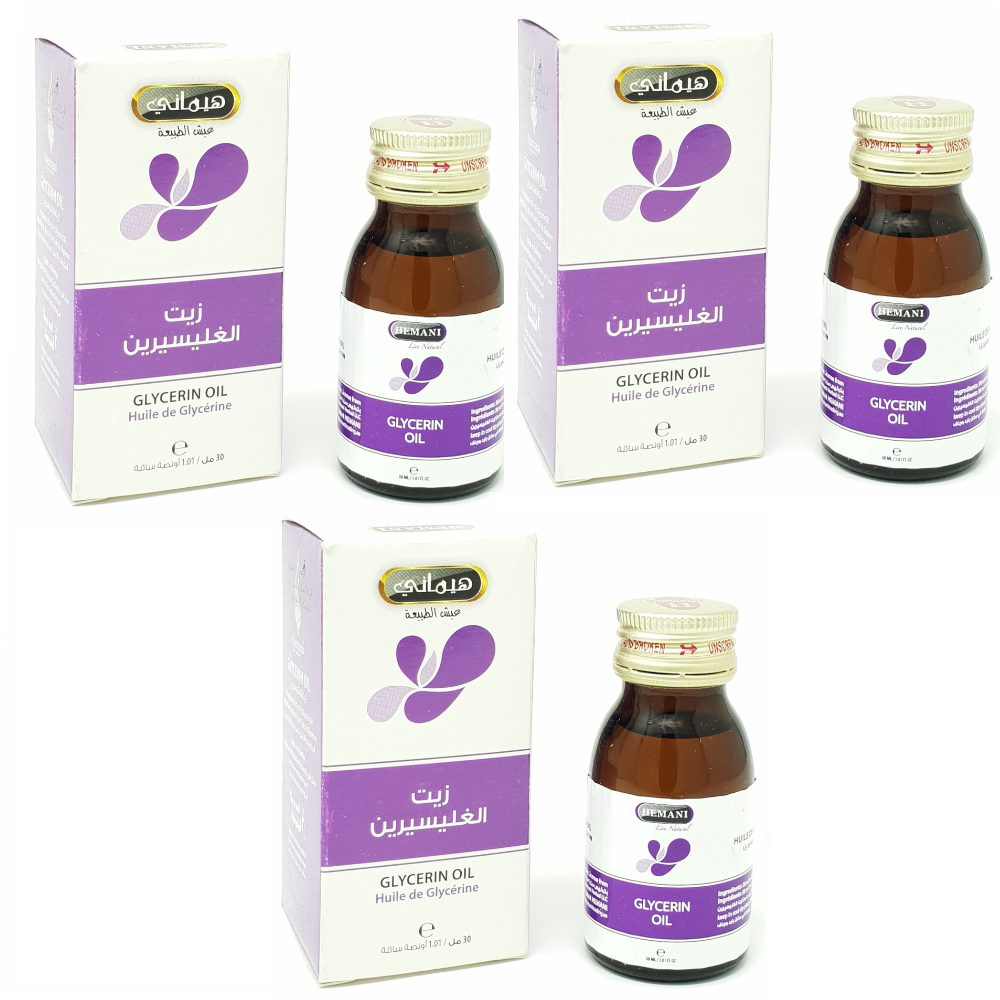3 Huile de Glycérine 30mL 100% Naturelle Hemani -10%