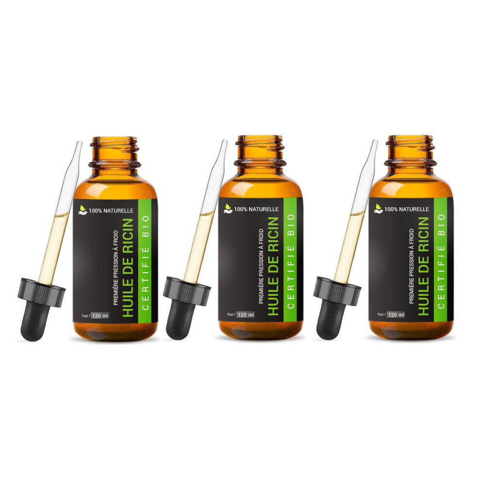 3 Huiles végétale de ricin 100ml à pipette Réduction -10%