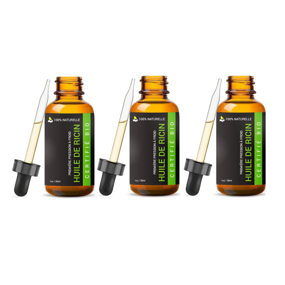 3 Huile de ricin 30 ml à pipette - certifié Bio -10%