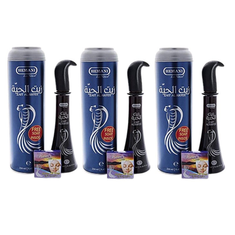 3 Huiles de Serpent pour cheveux Zait Al Hayee - Hemani - 250 ml -10%