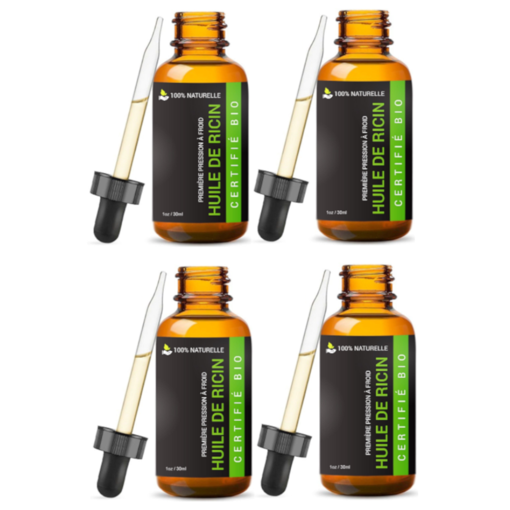 4 Huiles végétale de ricin 100ml à pipette Réduction -15%