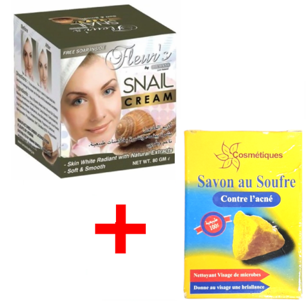 1 Crème à la bave d'escargot + 1 Savon soufre Fabio 80g