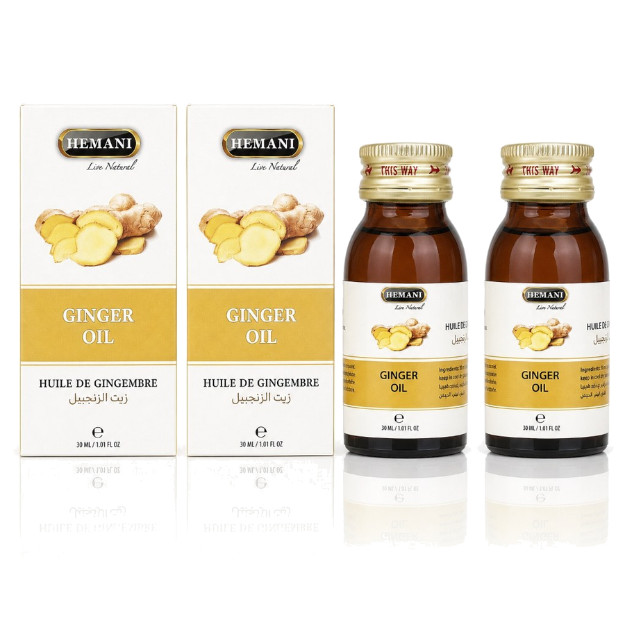 Lot de 2 Huile de Gingembre 30mL 100% Naturelle Hemani – produit naturel présenté par Natureluxy