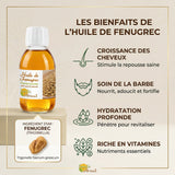Bénéfices huile de Fenugrec - Infographie produit