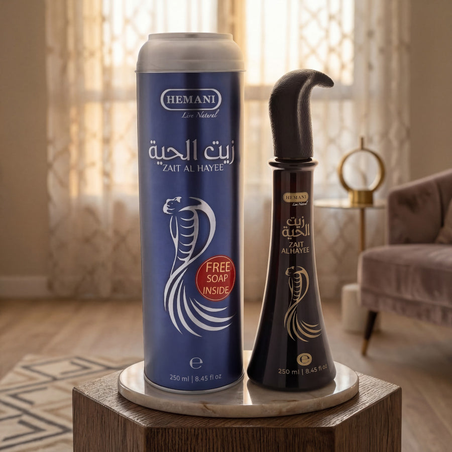 Lot x5 Huile capillaire Zait Al Hayee (Huile de Serpent) Hemani 250 mL – Soin cheveux & barbe