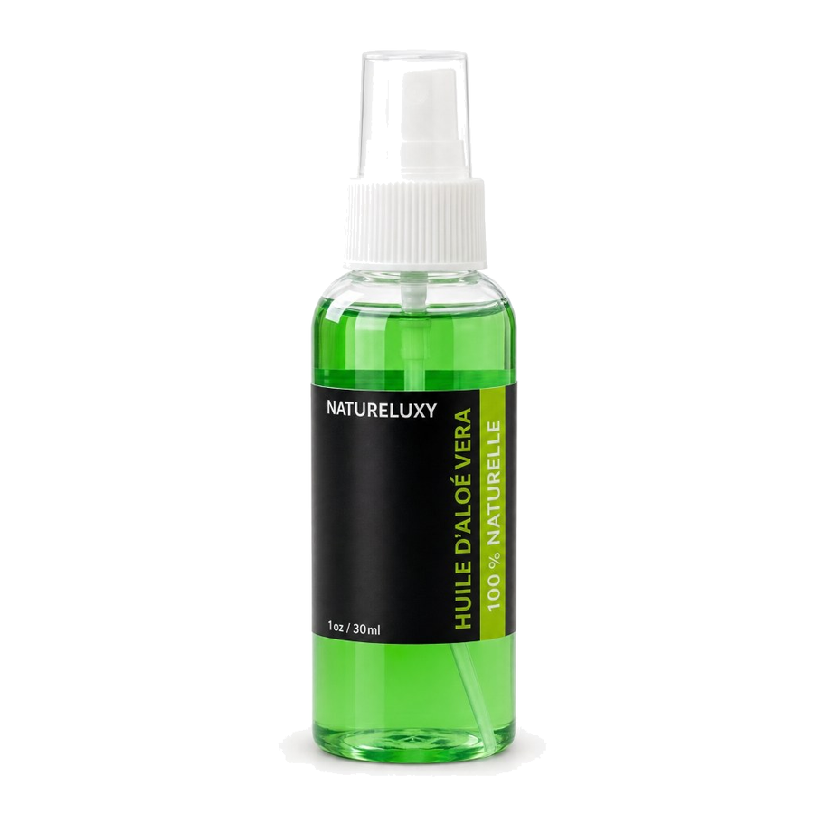 Huile d'Aloé Vera 30mL Spray 100% Naturelle – produit naturel présenté par Natureluxy