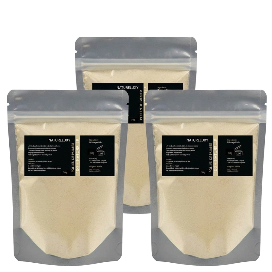 Pollen de palmier Pur 100% naturel 90g – produit naturel présenté par Natureluxy
