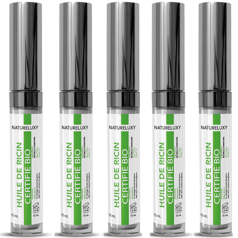 5 Huile de ricin en mascara pour faire pousser les cils - 10 ml – produit naturel présenté par Natureluxy