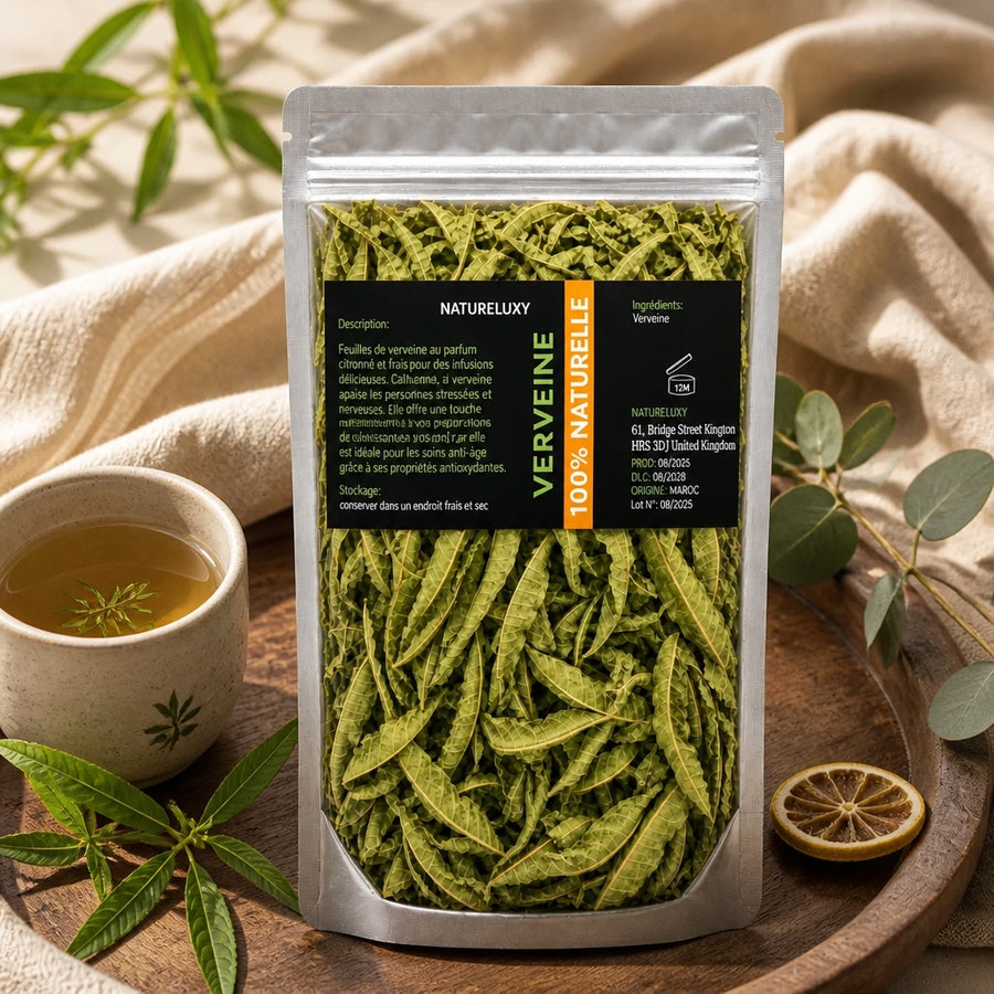 Feuilles de Verveine séchées 2×50 g naturelles — ambiance lifestyle, présentation naturelle