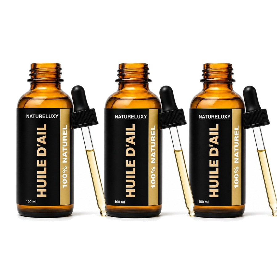 3 Huile d'Ail 100mL Pipette 100% Naturelle – produit naturel présenté par Natureluxy
