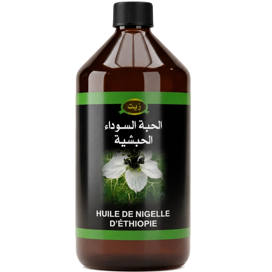 Huile de Nigelle (Cumin Noir) d’Éthiopie 1L – Habachia – produit naturel présenté par Natureluxy