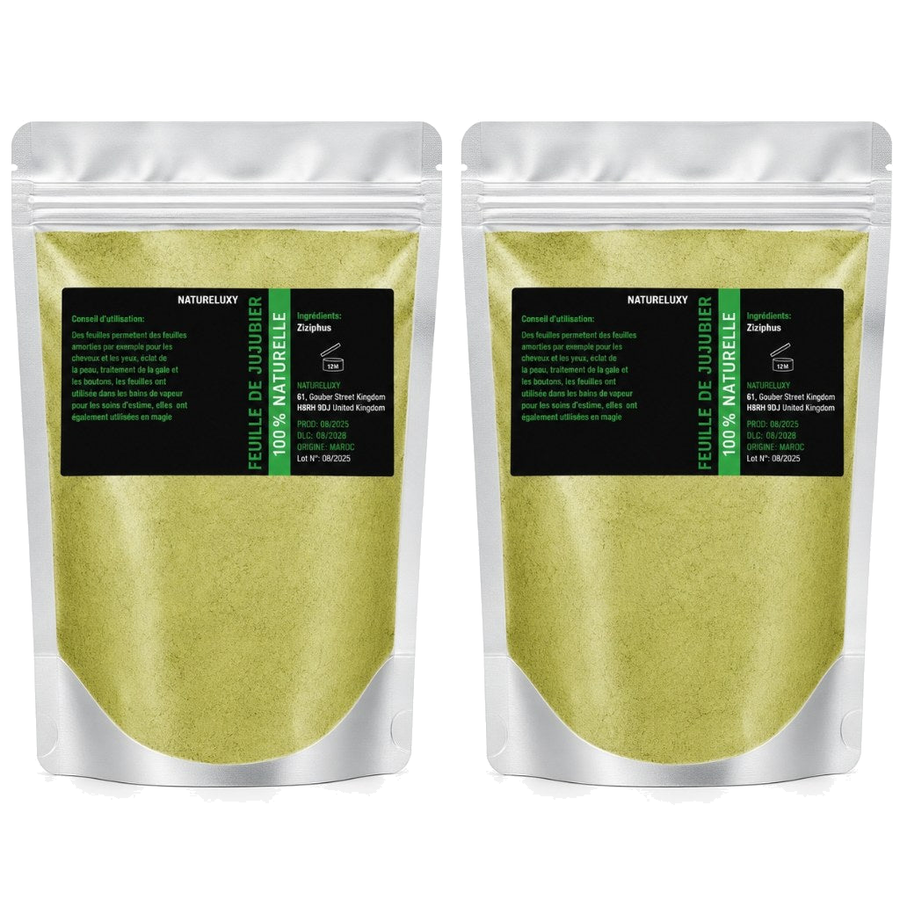 Lot 2x80g Poudre de Sidr Naturelle (Feuille Jujubier Ziziphus) | NatureLuxy – produit naturel présenté par Natureluxy