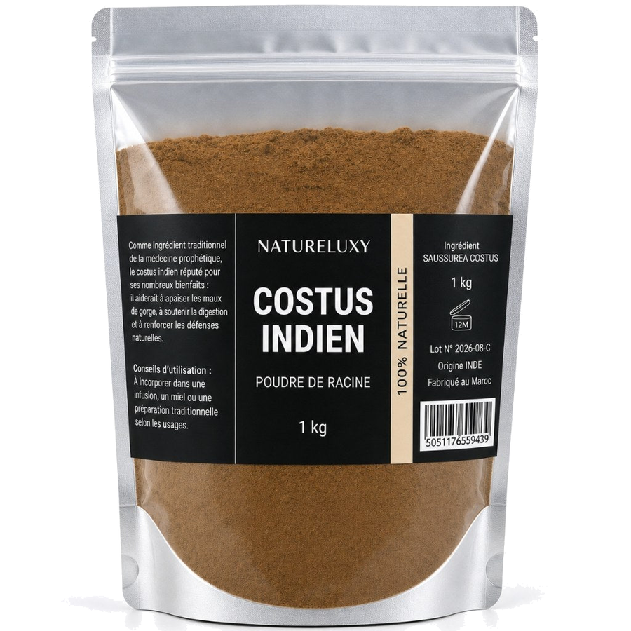 1kg Costus Indien en Poudre 100% Naturel – Poudre Végétale (Format 1kg) – produit naturel présenté par Natureluxy