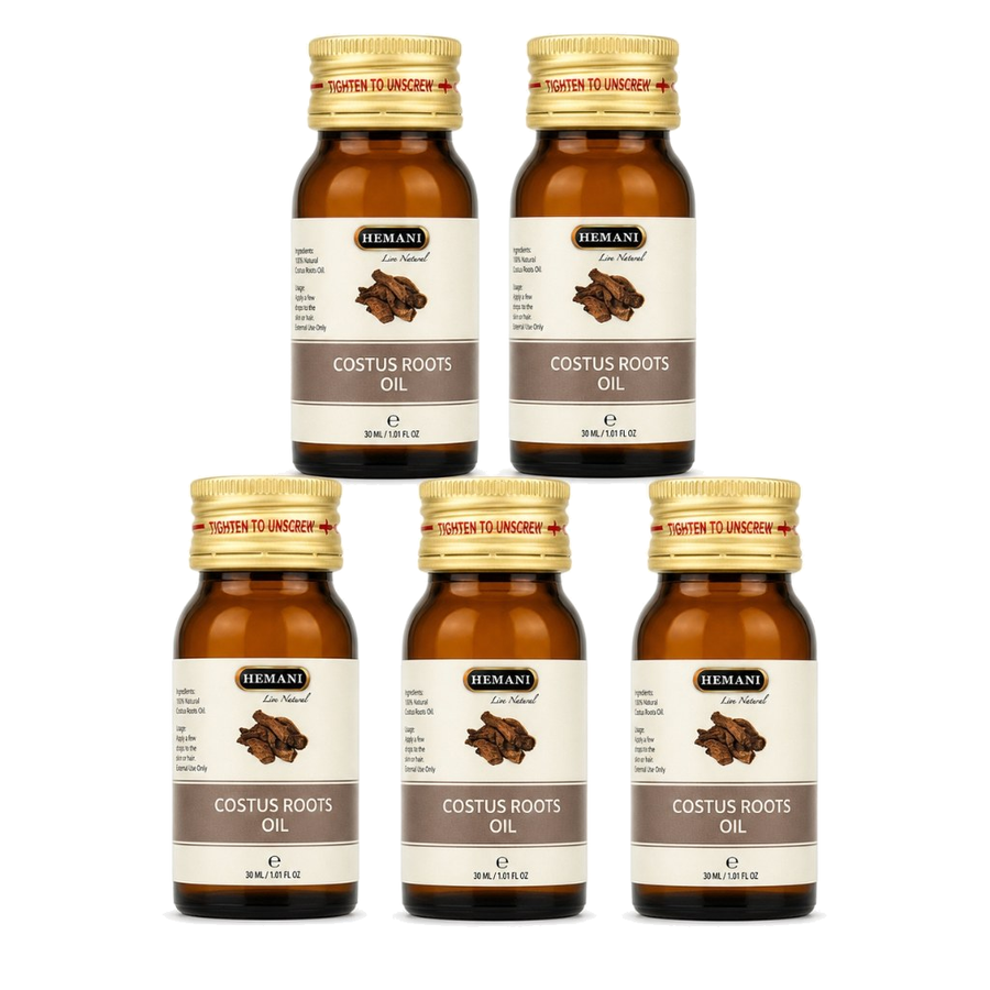 5 Huile de Costus Indien 30mL Hemani 100% naturelle – produit naturel présenté par Natureluxy