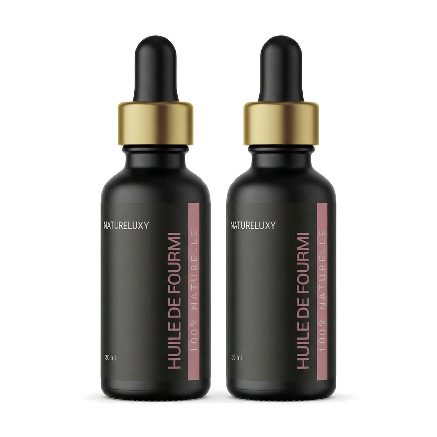 2 Huiles de Fourmi contre la pousse du poil - 30ml – produit naturel présenté par Natureluxy