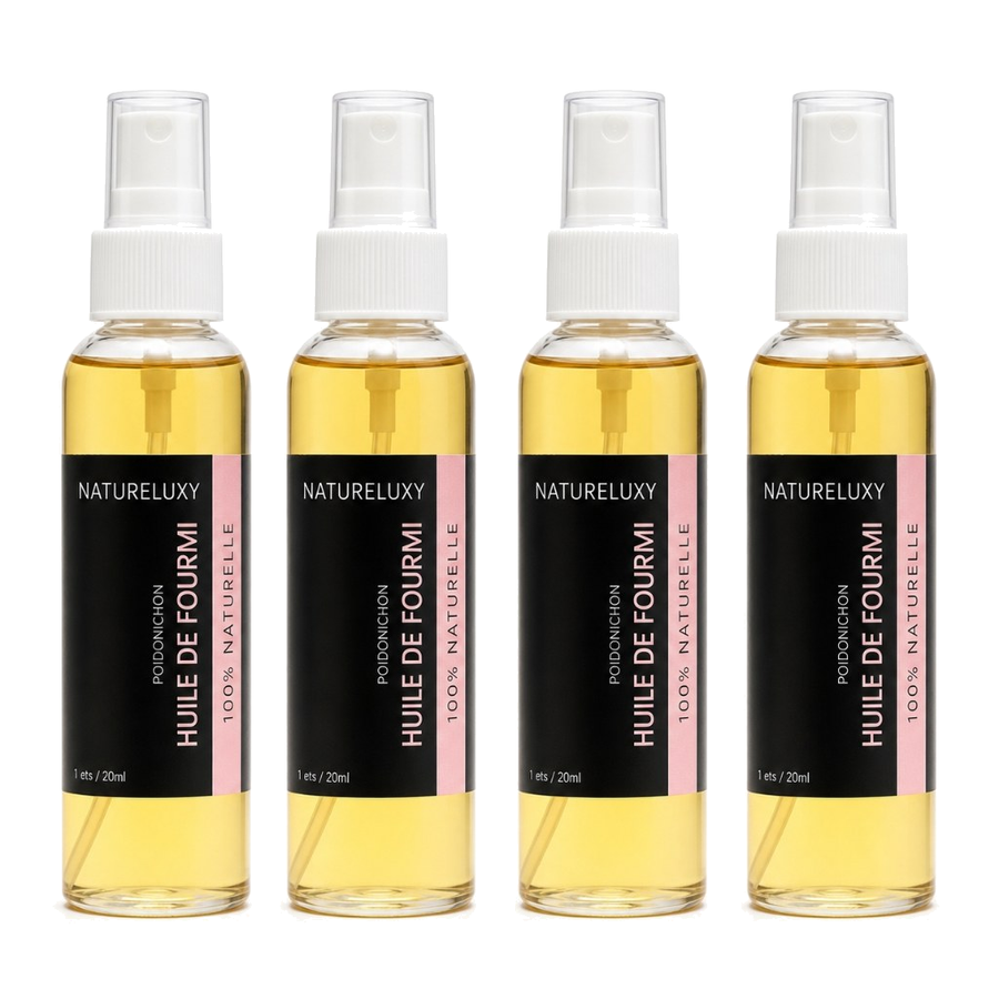 4 Huile de Fourmi contre la pousse des poils 30mL Natureluxy – produit naturel présenté par Natureluxy