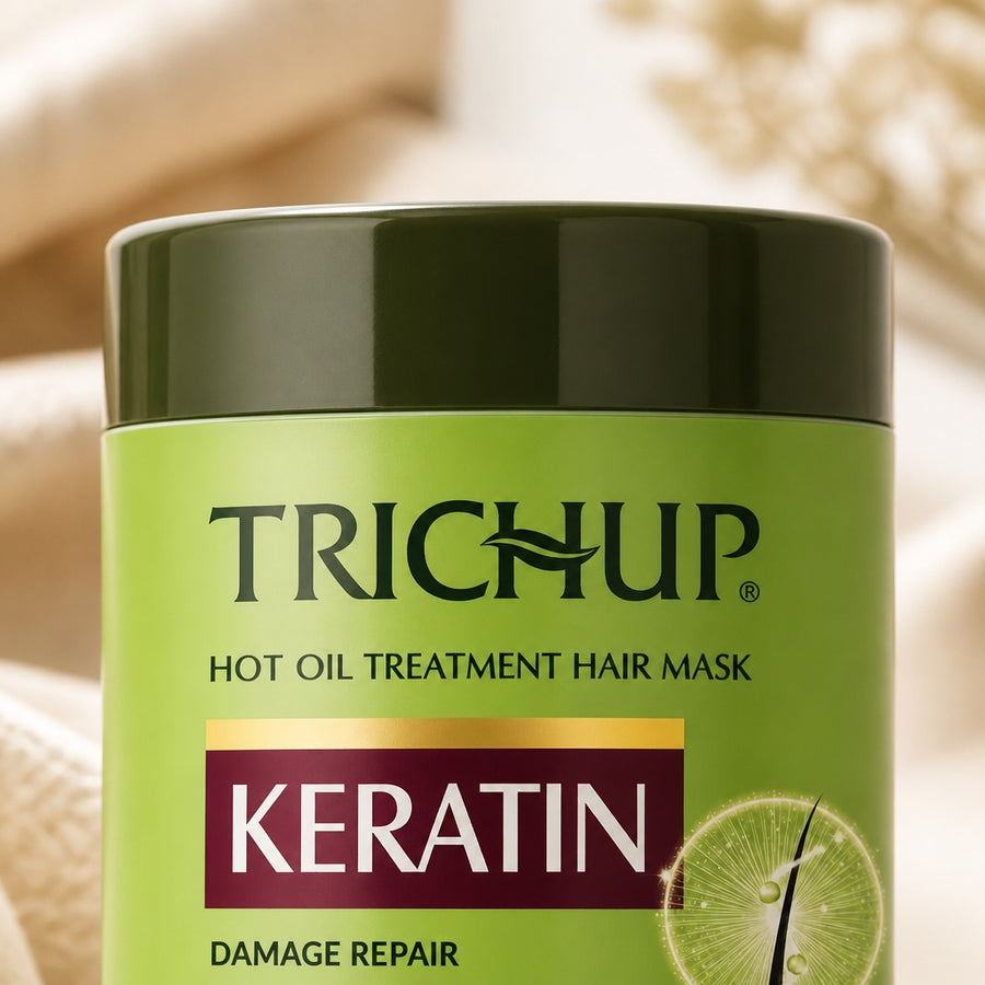 Masque Capillaire Keratine Trichup 500 ml — gros plan texture étiquette