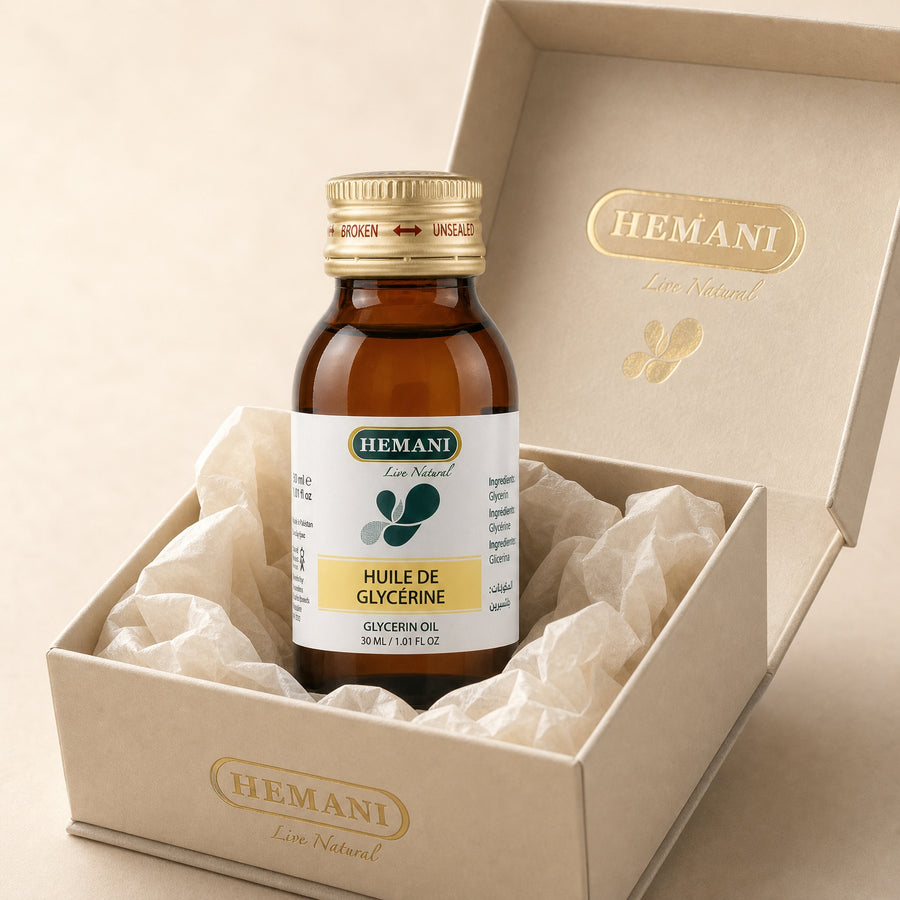 Hemani Huile de Glycérine 30 mL — Coffret packaging premium
