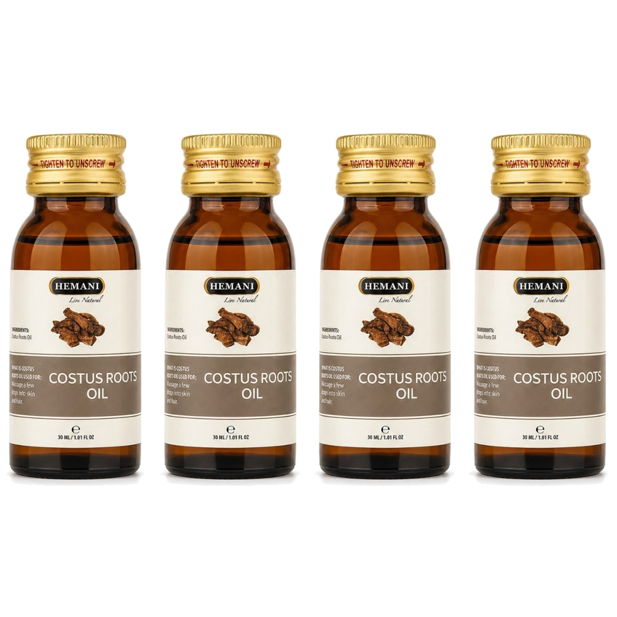 4 Huile de Costus Indien 30mL Hemani 100% naturelle – produit naturel présenté par Natureluxy