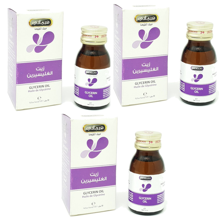 3 Huile de Glycérine 30mL 100% Naturelle Hemani – produit naturel présenté par Natureluxy
