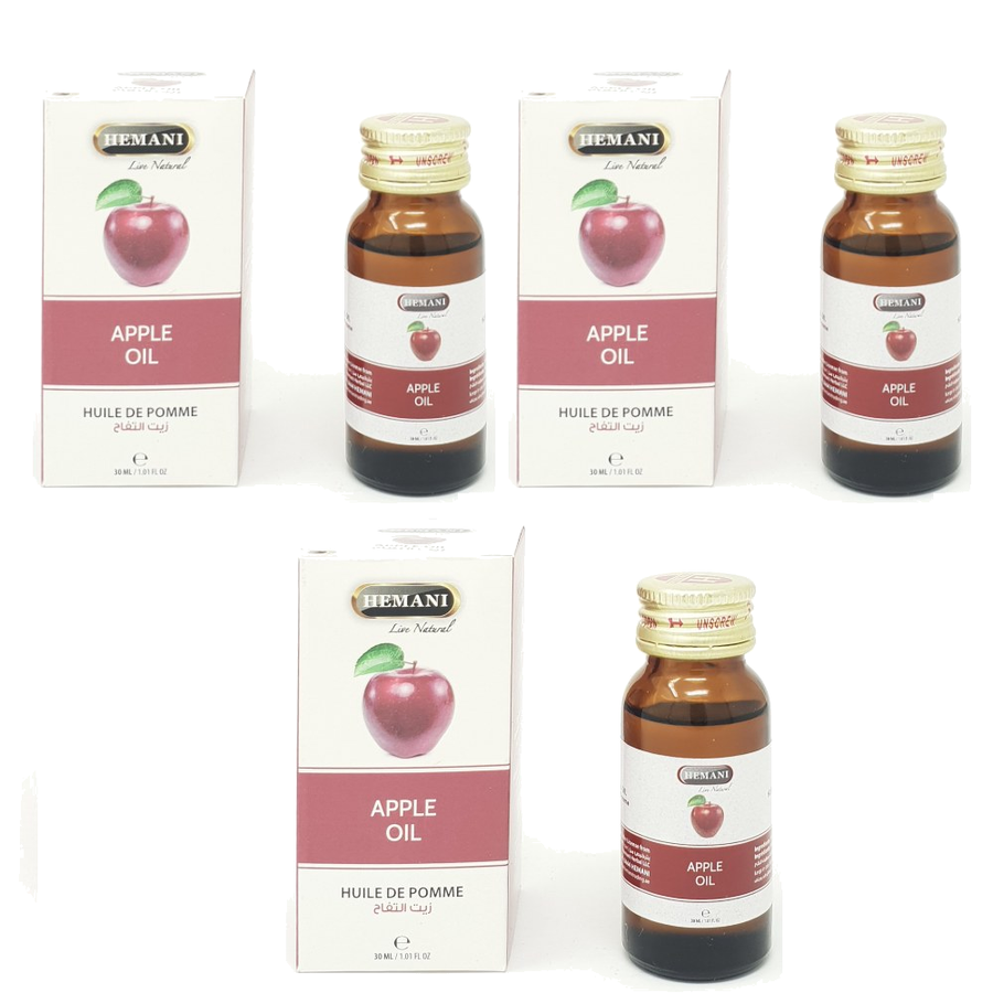 3 Huile de Pomme 30mL 100% Naturelle Hemani – produit naturel présenté par Natureluxy
