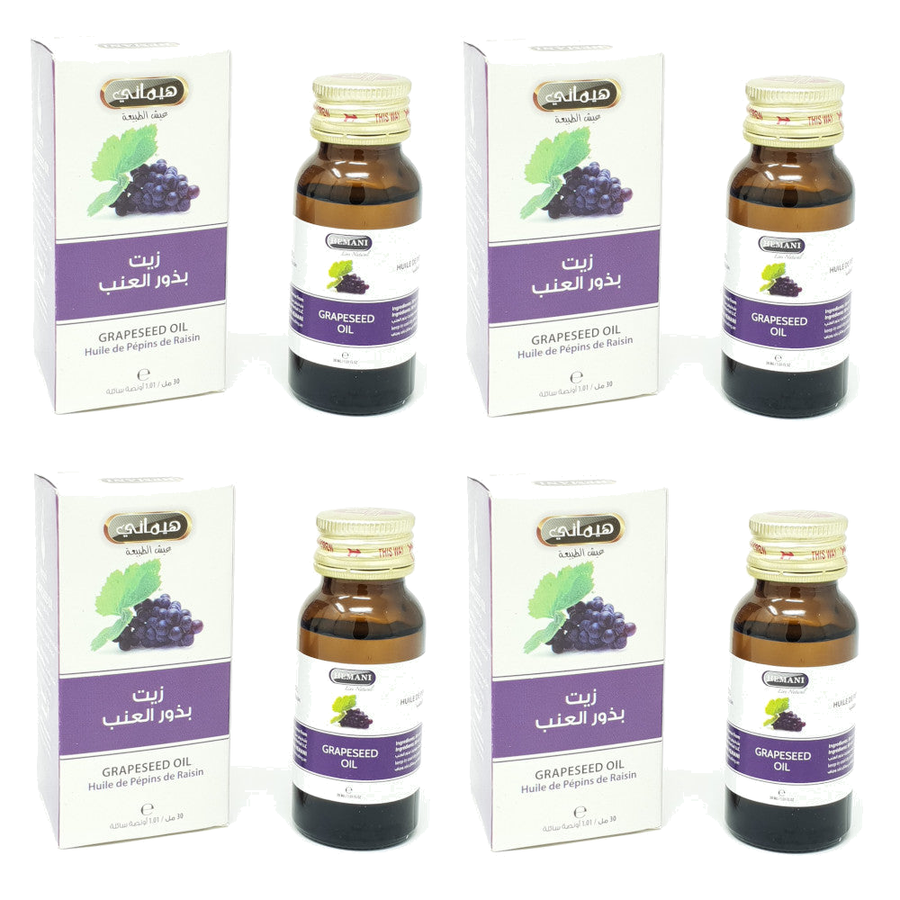 4 Huile de Pépin de Raisin 30mL 100% Naturelle Hemani – produit naturel présenté par Natureluxy