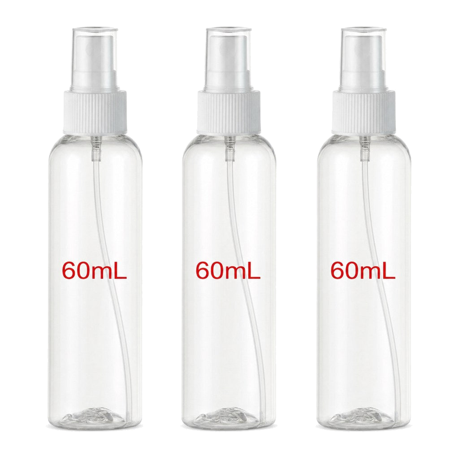 3 Flacons Vaporisateur 60ml Vide Sac Atomiseur de Poche Spray Plastique – produit naturel présenté par Natureluxy