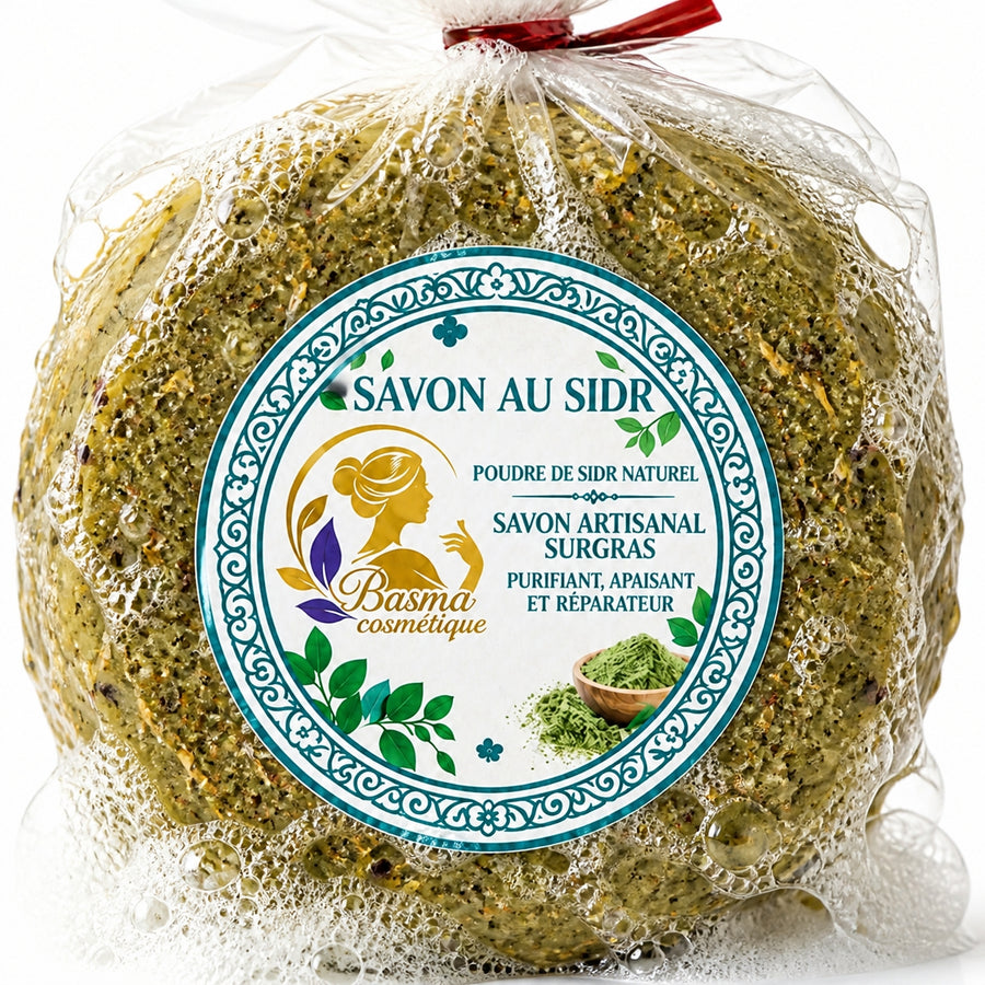 Mousse crémeuse du savon au Sidr – texture exfoliante – gros plan