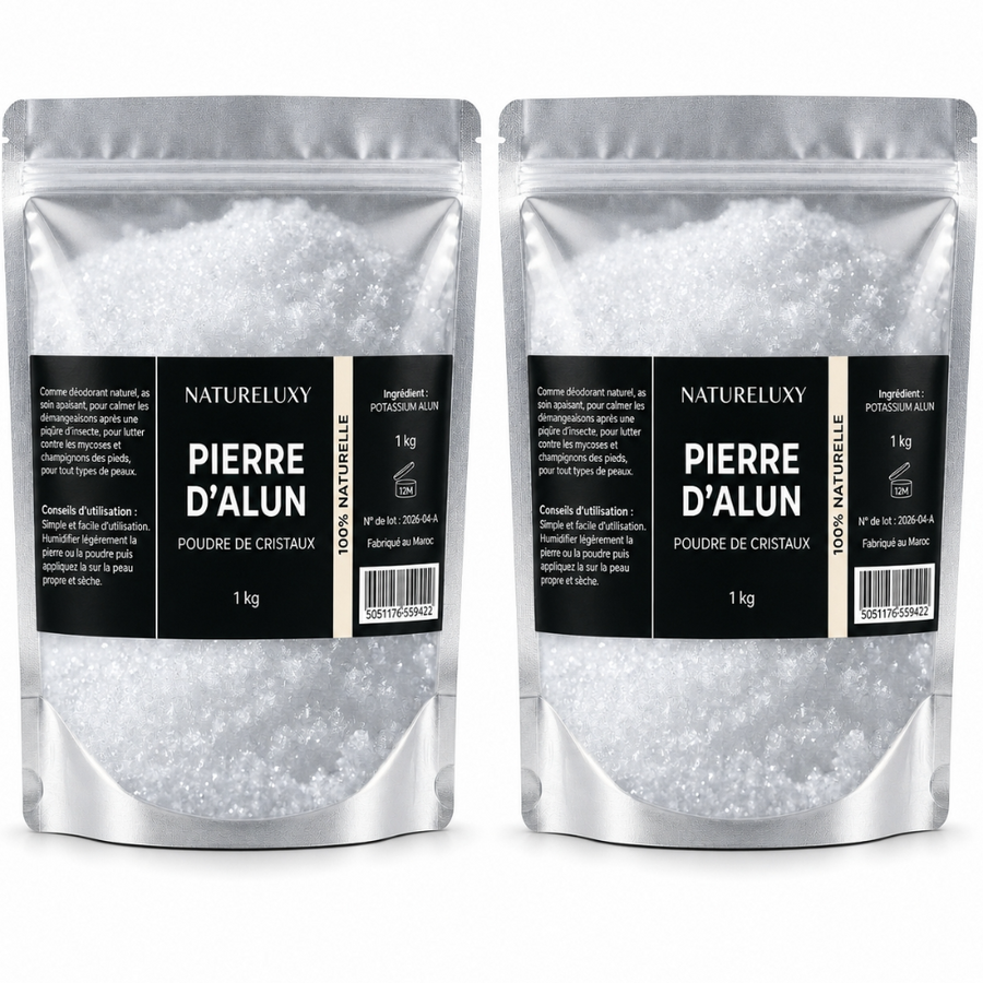 2kg Pierre d'Alun en Poudre - Déodorant Naturel au Potassium Alum