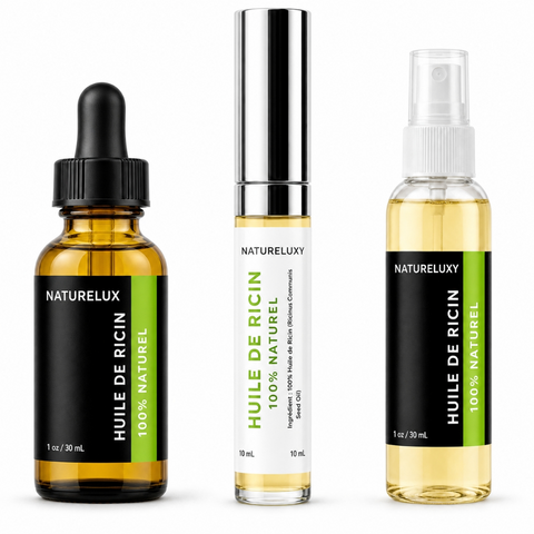 Pack Huile de Ricin Pipette 30mL + Huile de Ricin 30mL Spray + Huile de Ricin Mascara