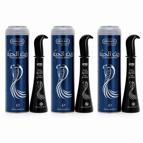 3 Huiles de Serpent pour cheveux Zait Al Hayee - Hemani - 250 ml -10%