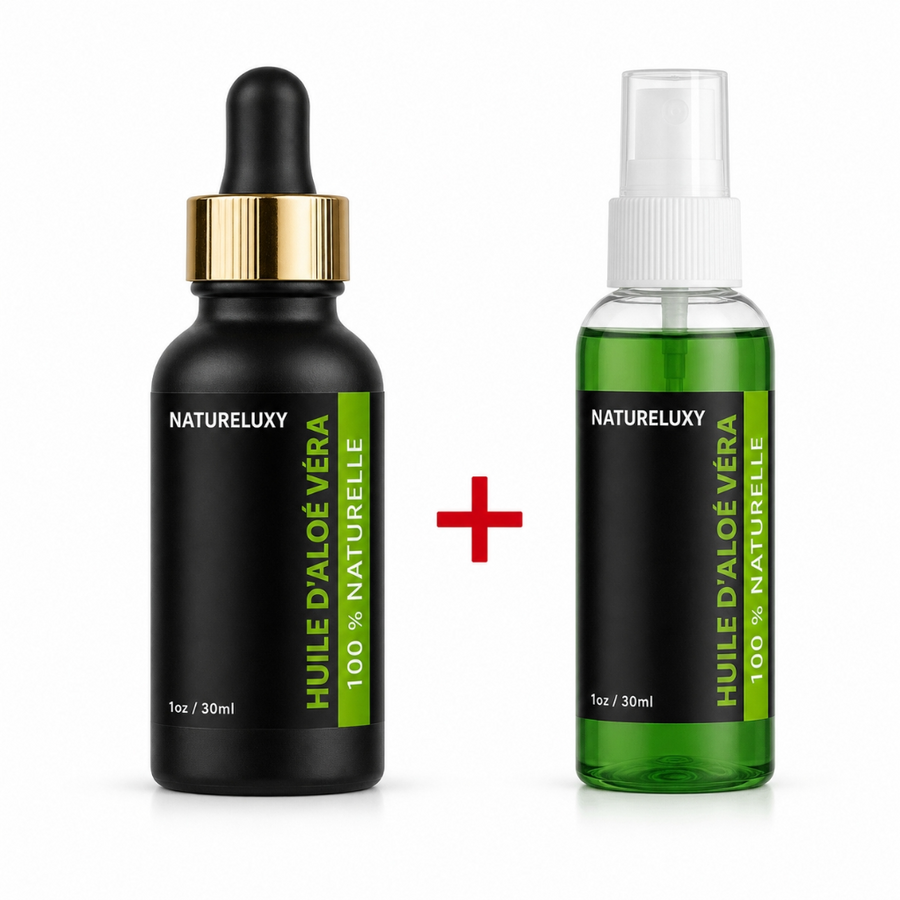 Huile d'Aloé Vera 30mL pipette + Huile d'Aloé Vera 30mL 100% Naturelle Spray