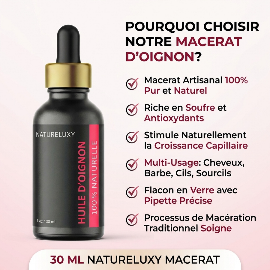 Huile d’Oignon 100% Naturelle 30 ml — Macérat huileux, Soin Cheveux & Cuir Chevelu