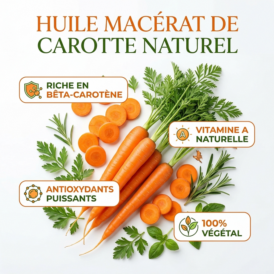 2 Flacons Huile de Carotte  30mL spray 100% naturelle