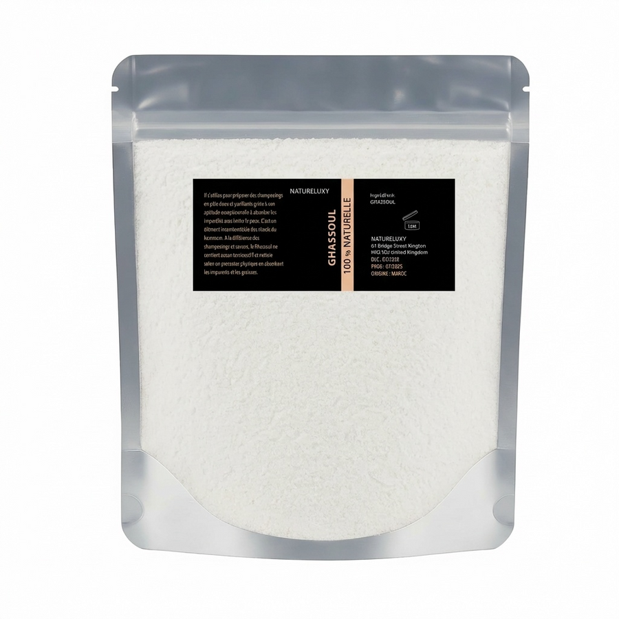 Argile Ghassoul Blanc en Poudre 1Kg Ultrafine Masque Visage Corps et Cheveux