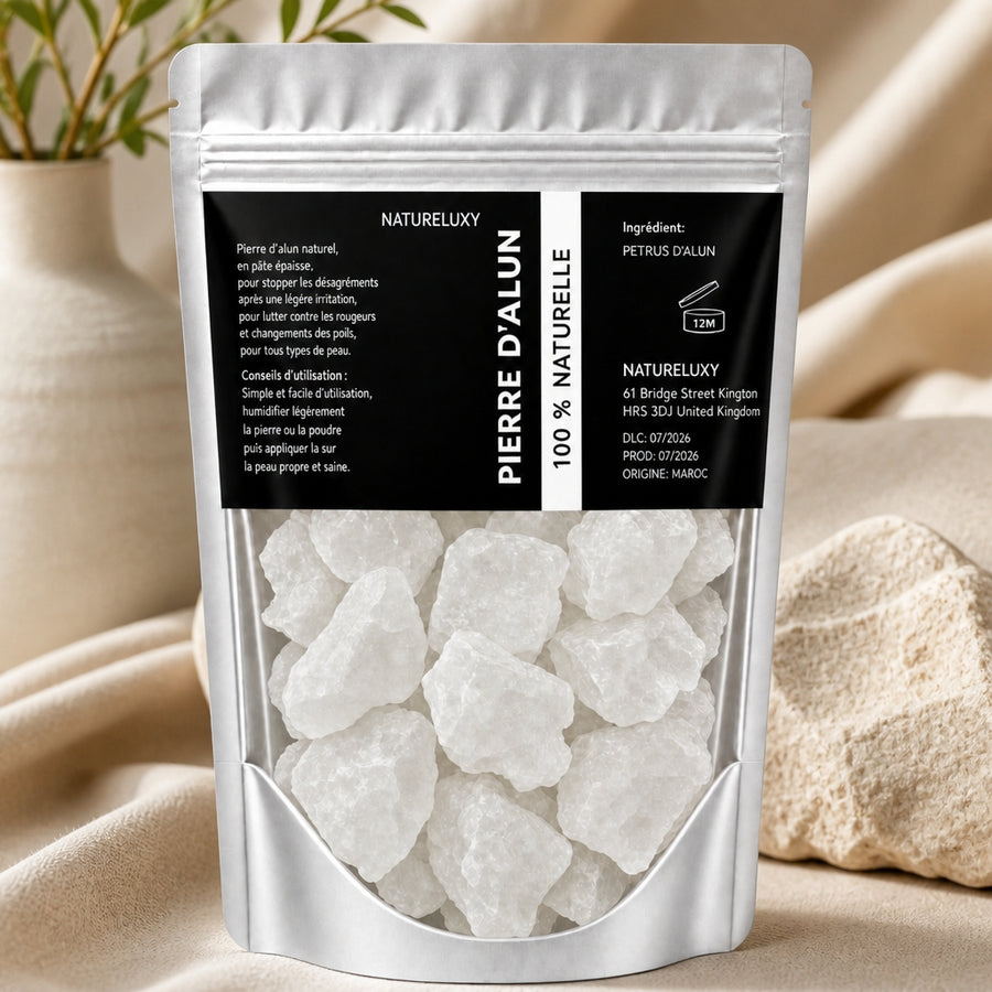 Pierre d'Alun Brute 80 g Déodorant Naturel — gros plan cristaux d'alun