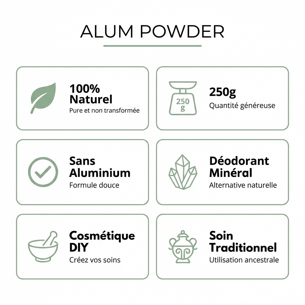 Pierre d'Alun Poudre - 250g - Déo Naturel - Potassium Medical & Care