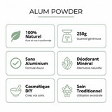 Pierre d'Alun Poudre - 250g - Déo Naturel - Potassium Medical & Care