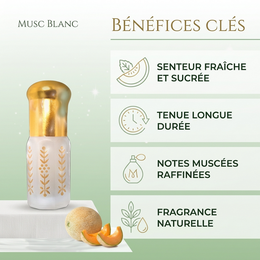 Musc Tahara Melon 3 mL - Musc Blanc Parfumé