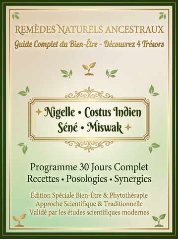 E-book - Pack Bien-être Naturel Complet | Nigelle + Costus + Séné + 5 Miswak |