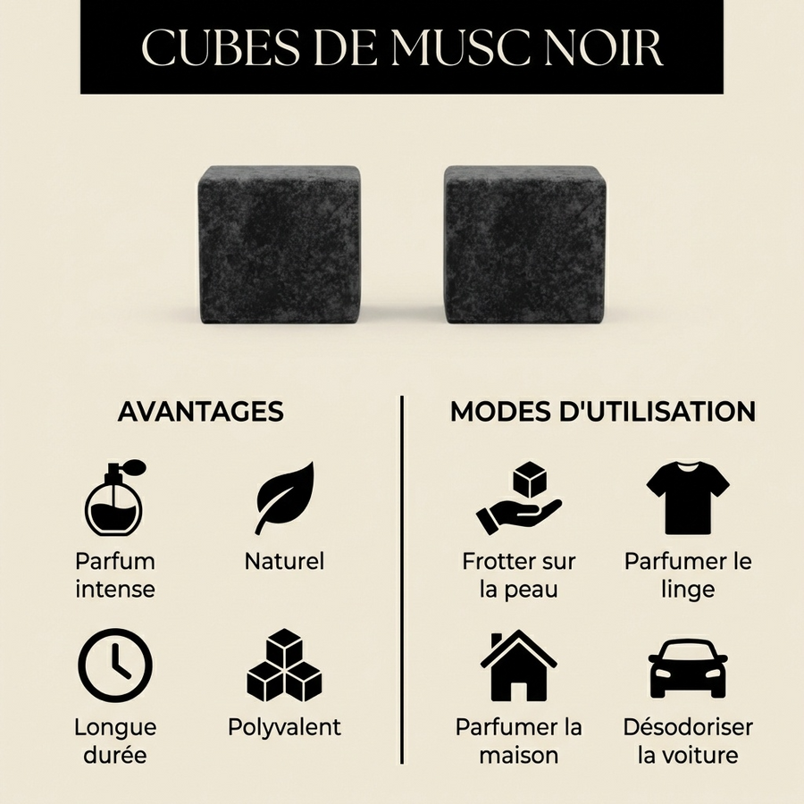 Lot de 10 carrés de musc noir – parfum solide - image produit 6