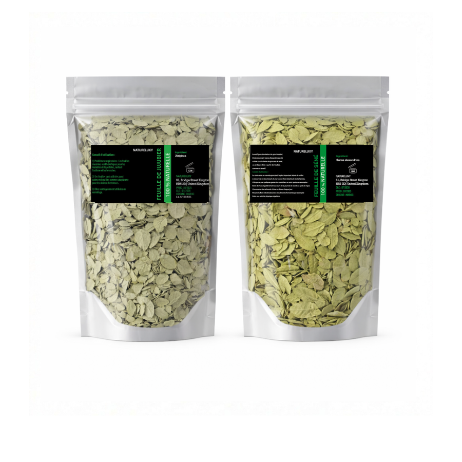 Pack Feuilles de séné - 80 g 100% Naturel + Feuille de Sidr 100g -20%