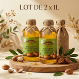 Lot de 2 Huiles Végétale d'Argan 100% naturelle et bio - 1L
