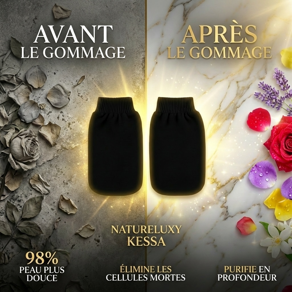 2 Gants de Gommage Kessa Haute Qualité (Exfoliant)