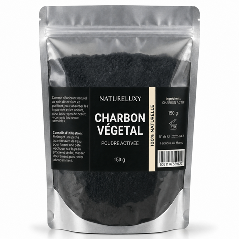 Poudre de Charbon 150gr Dent Blanche Natureluxy Blanchiment des Dents Naturel