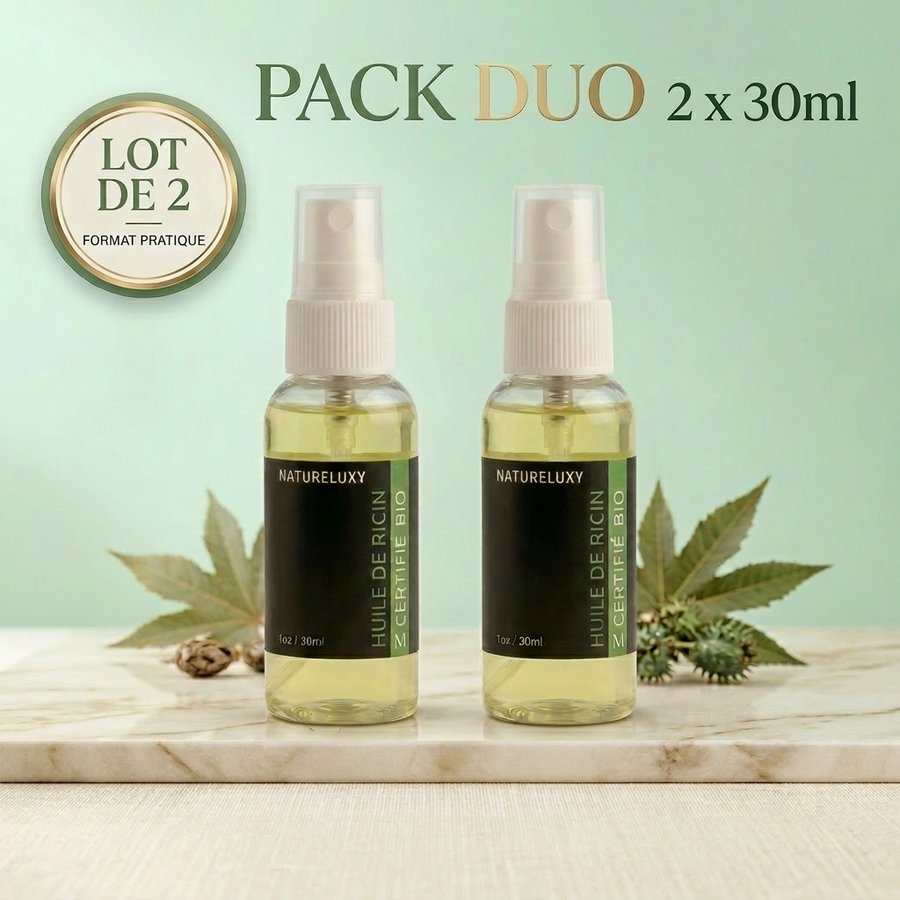 2 Huile de Ricin 30mL 100% Naturelle Spray -5%